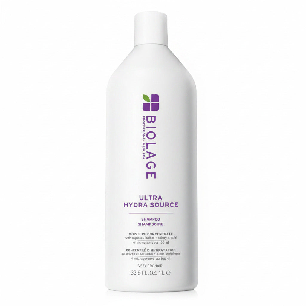 Biolage Ultra Hydra Source shampoo bottle on a white background