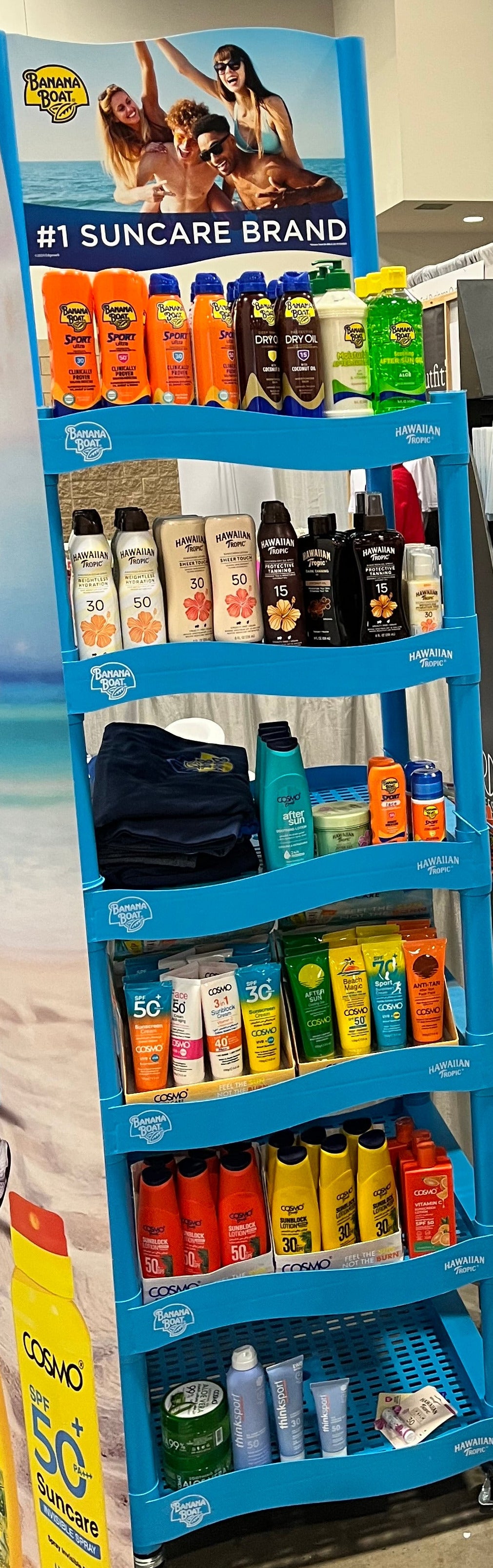 Banana Boat & Hawaiian Tropic Stocked Display CAMEX