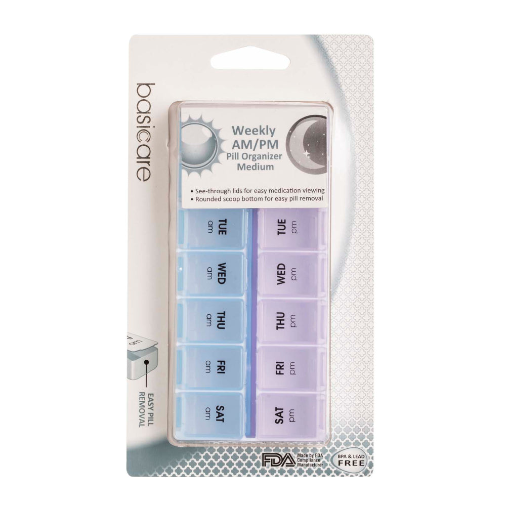 Basic Care Weekly AM-PM Pill Organizer-Medium