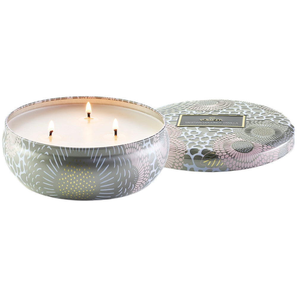 Voluspa Tahitian Coconut Vanilla 3 Wick Tin