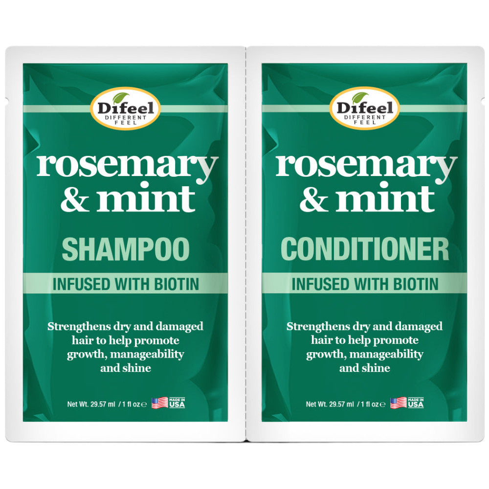 Difeel Shampoo and Conditioner Packet- Rosemary Mint 2 x 1 oz