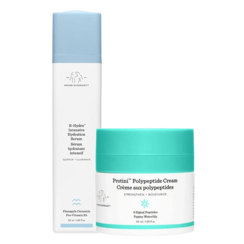 Drunk Elephant The Mile High-Dration Club: Protini Cream + B-Hydra Intensive Hydration Serum 1.69 oz