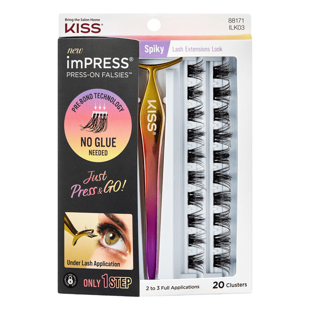 Kiss Impress Lashes With Applicator- Spiky