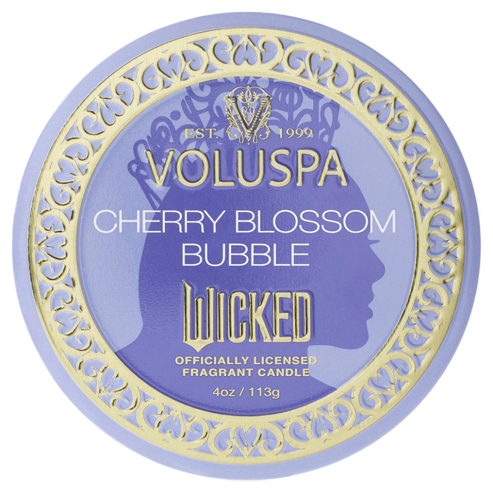 Voluspa Wicked Act 2 Mini Tin Candle- Cherry Blossom Bubble