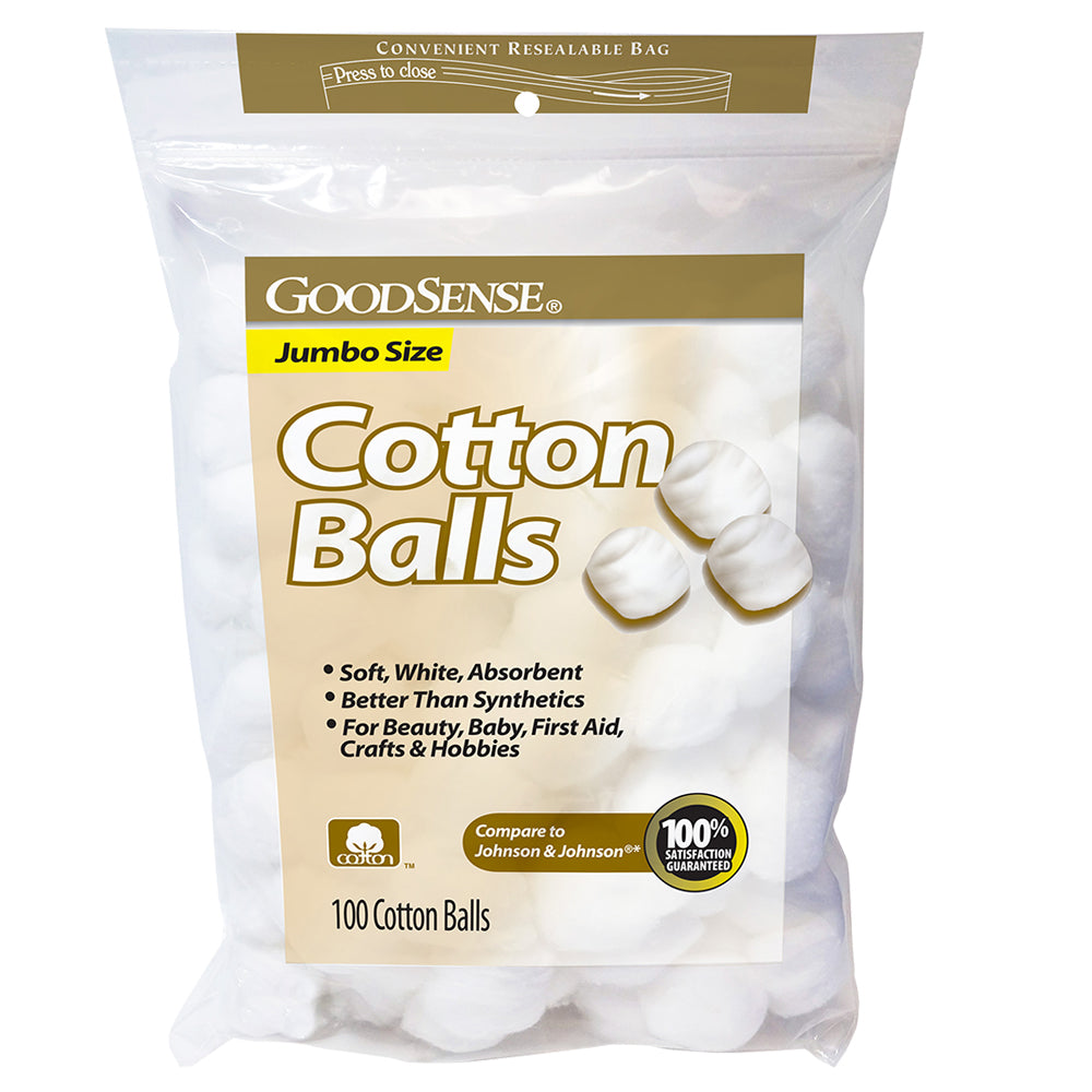 CLASSIC PURE WHITE COTTON BALLS JUMBO SIZE 100 CT.
