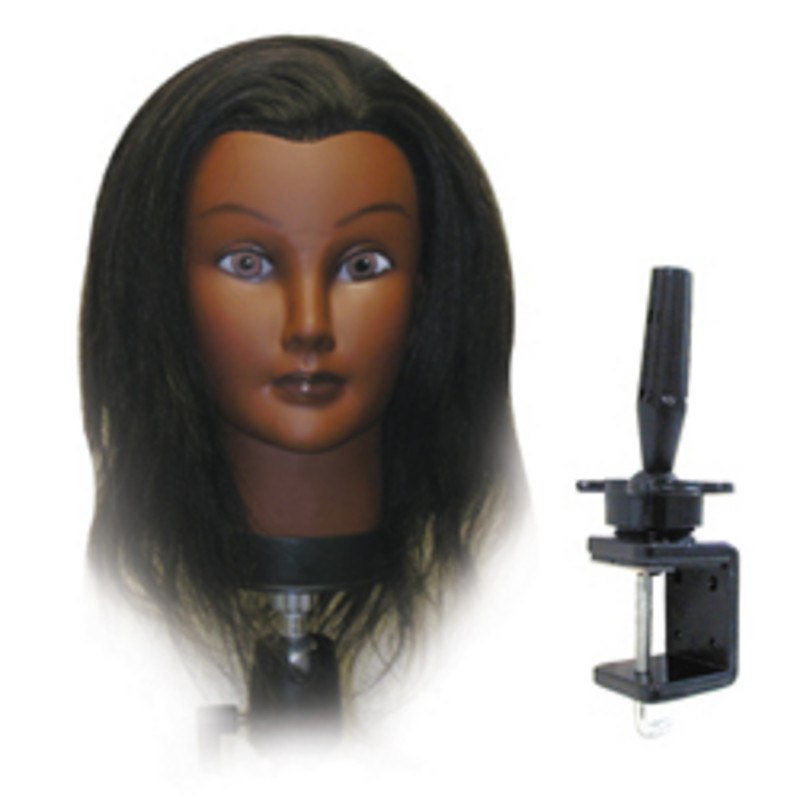 CELEBRITY HAIR MANIKINS WHITNEY ETHNIC 100% HUMAN HAIR WITH HOLDERCELEBRITY HAIR MANIKINS