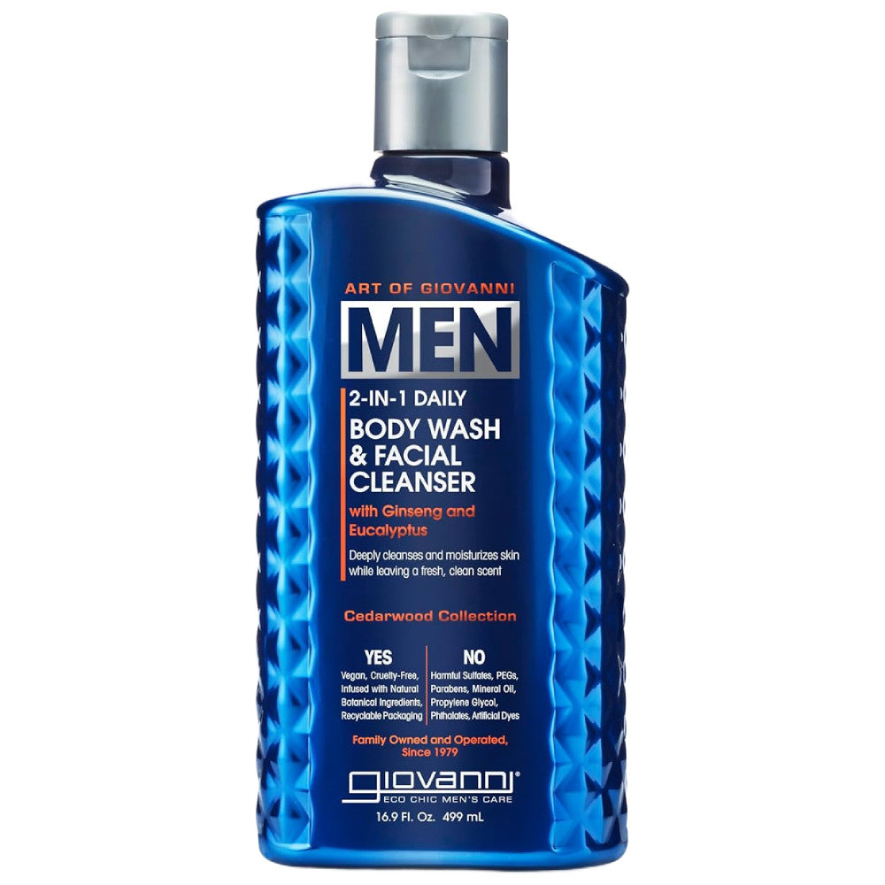 Giovanni Mens 2 In 1 Body Wash and Face Cleanser 16.9 oz