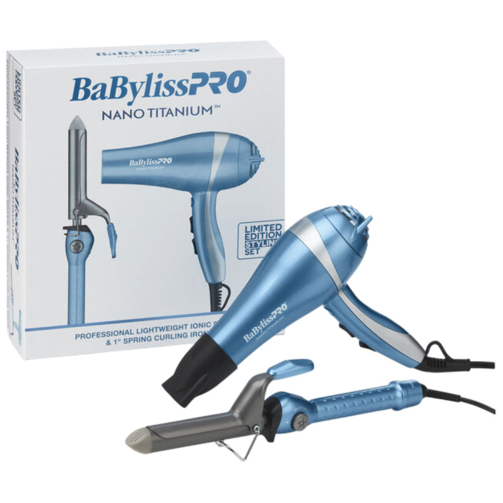 Babyliss Pro Nano Titanium Ironic Dryer + Curling Iron 1 in Combo Set