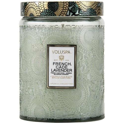 Voluspa Large Glass Candle 18 ozCandlesVOLUSPAFragrance: French Cade Lavender