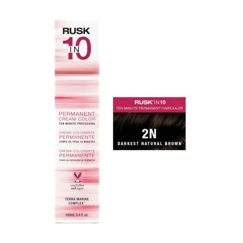 Rusk In 10 Hair Color 3.4 ozHair ColorRUSKColor: 2N Darkest Neutral Brown