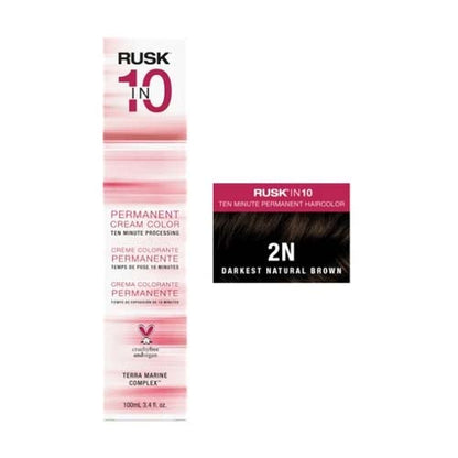 Rusk In 10 Hair Color 3.4 ozHair ColorRUSKColor: 2N Darkest Neutral Brown