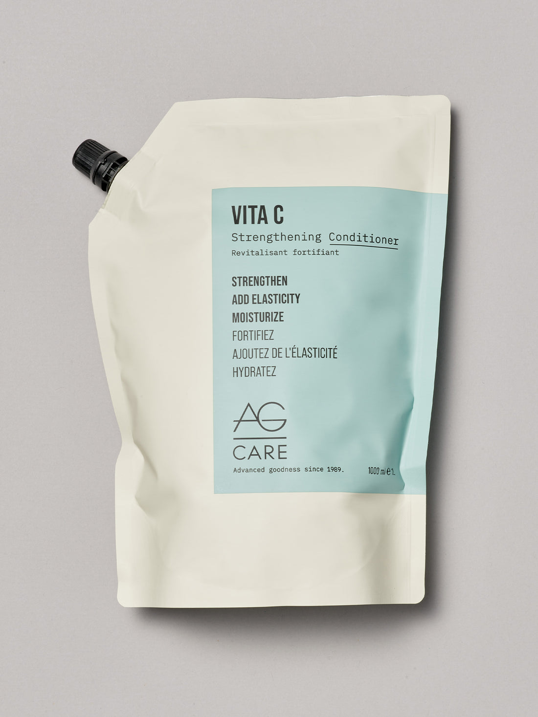 AG Care Vita C Strengthening Conditioner pouch on a gray background
