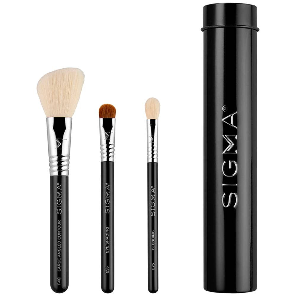 Sigma Beauty Essential Trio Brush Set-Black