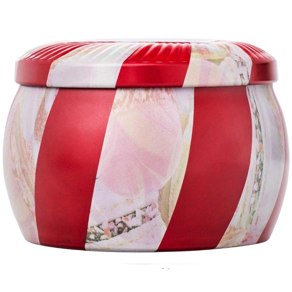 Voluspa Mini Decorative Tin Candle 4 oz- Crushed Candy Cane