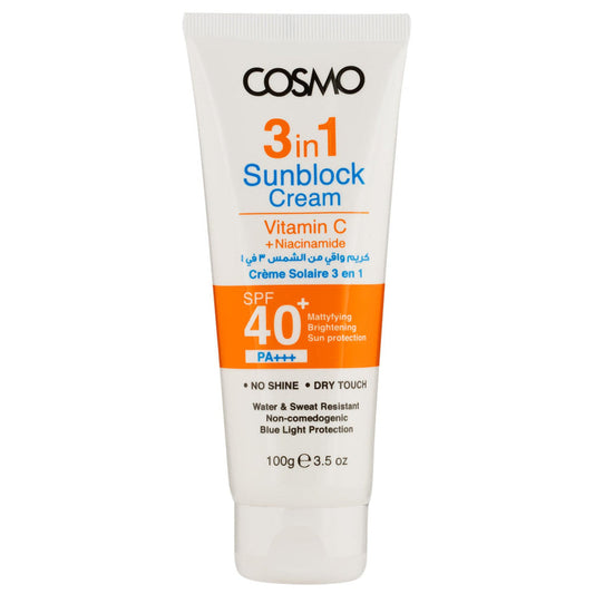 Cosmo Suncare 3-In-1 Sunblock Cream SPF40+ 3.5 oz