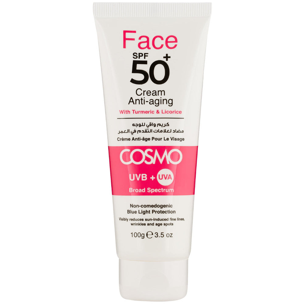 Cosmo Suncare Face Cream Anti Aging SPF50+ 3.5 oz