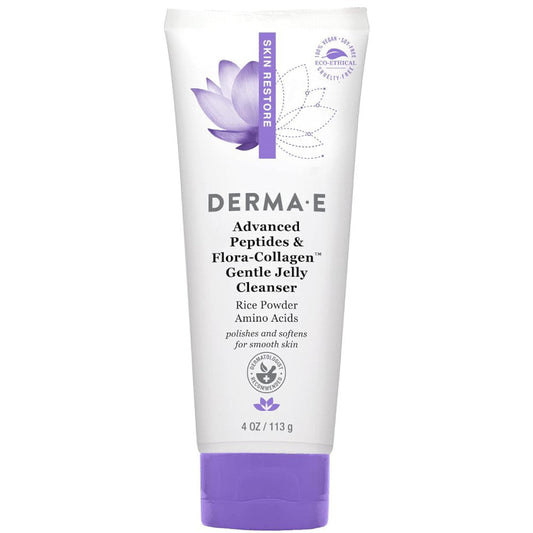 Derma E Advanced Peptides and Flora-Collagen Gentle Jelly Cleanser 4 oz