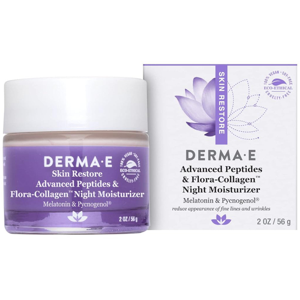 Derma E Advanced Peptides and Flora-Collagen Night Moisturizer 2 oz