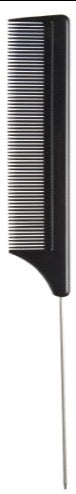 Diane Steel Pin Tail Comb-Black 8 in