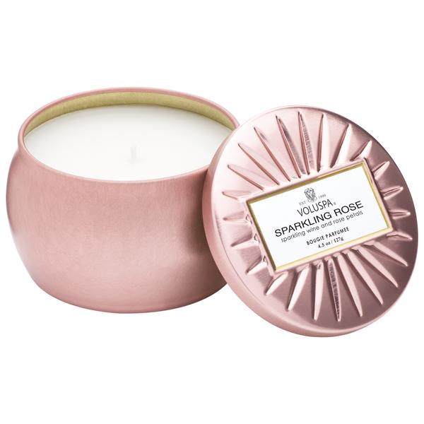 Voluspa Vermeil Mini Decorative Tin Candle 4 ozCandlesVOLUSPAFragrance: Sparkling Rose