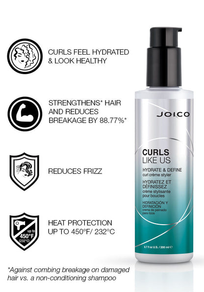 Joico Curls Like Us Hydrate & Define Curl Creme Styler 6.7 oz