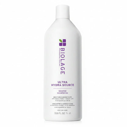 Biolage Ultra Hydra Source shampoo bottle on a white background