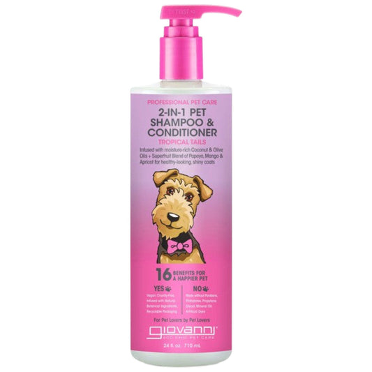 Giovanni 2-in-1 Pet Shampoo and Conditioner- Tropical Tails 24 oz