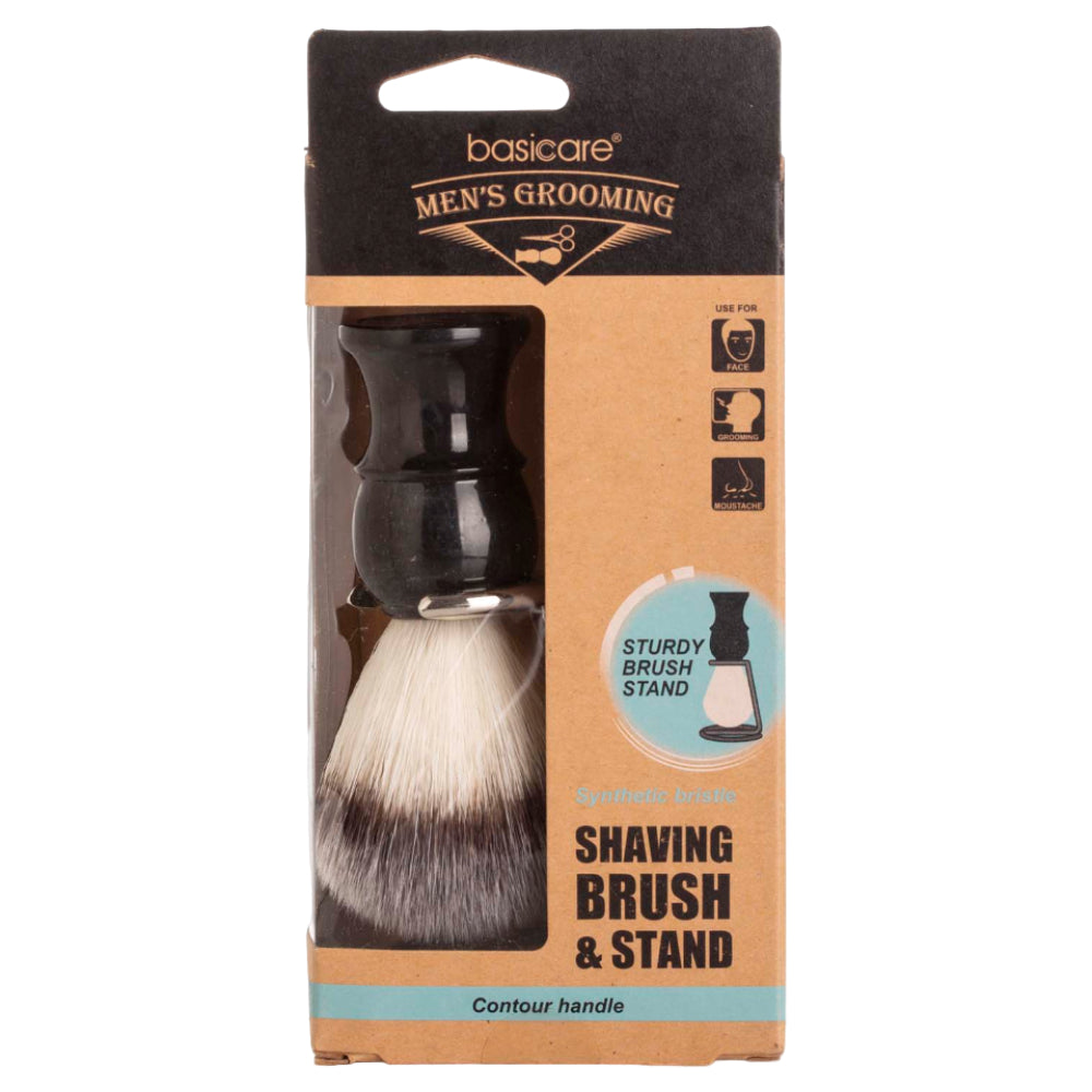 Basic Care Shaving Brush with Stainless Steel Stand/Premium