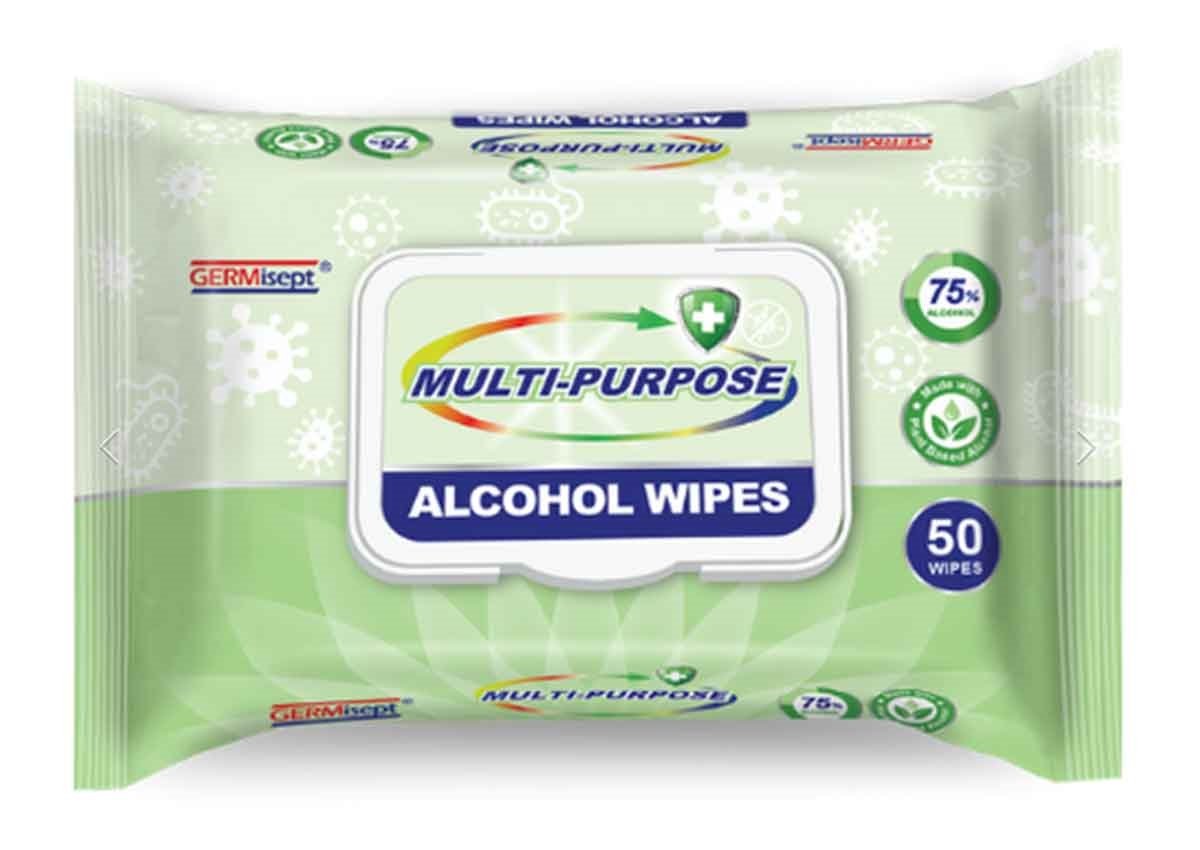 Personal Protection Equipment Multi-Purpose Alcohol Wipes 50 CountPERSONAL PROTECTION EQUIPMENT