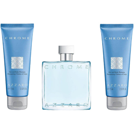 Azzaro Chrome Mens Gift Set 3 pc