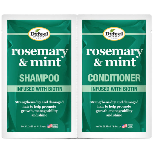 Difeel Shampoo and Conditioner Packet- Rosemary Mint 2 x 1 oz