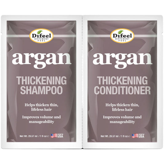Difeel Shampoo and Conditioner Packet- Argan Thickening 2 x 1 oz