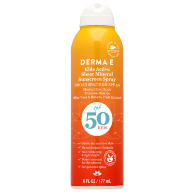 Derma E Kids Active Sheer Mineral Sunscreen Spray SPF50 6 ozSun CareDERMA E