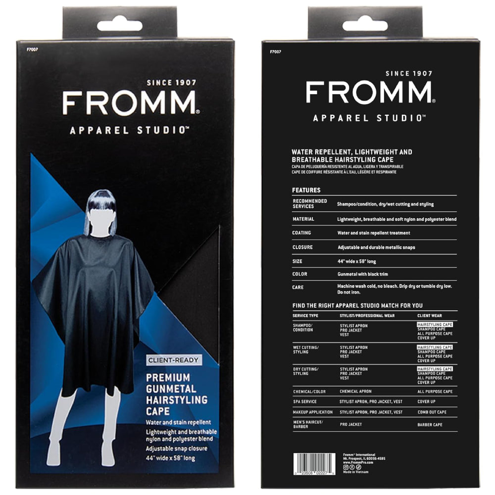 Fromm Premium Hair Styling Cape Gunmetal