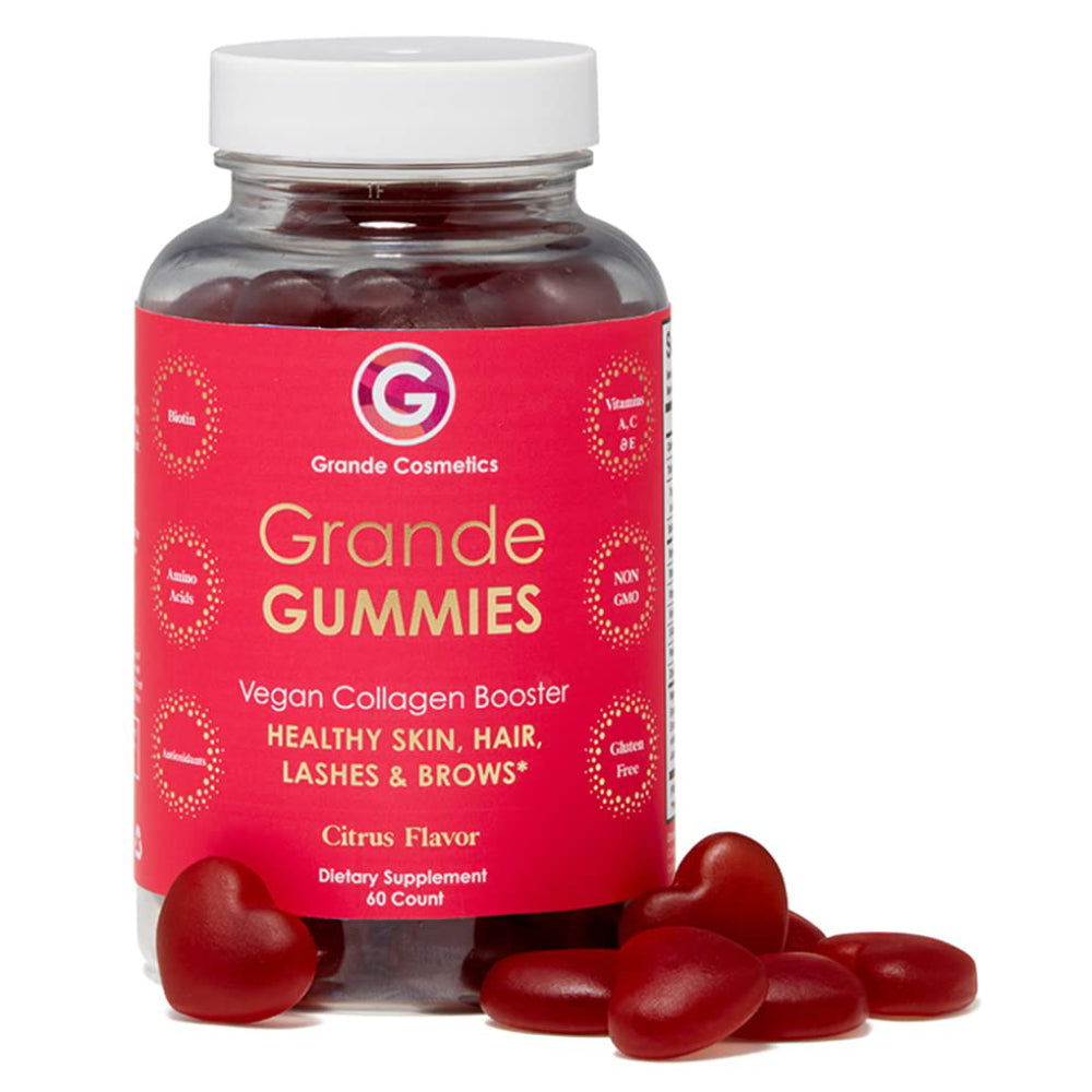 Grande Hair Gummies Vegan Collagen Booster Citrus Flavor 60 count