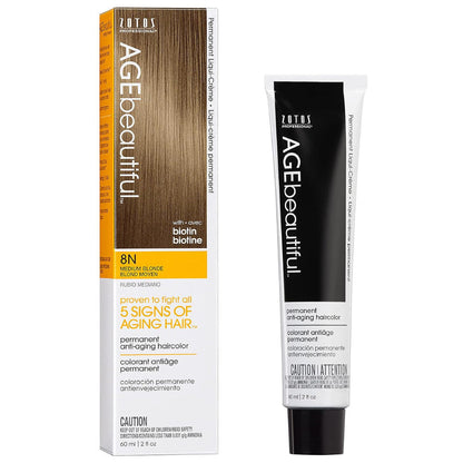 AGE Beautiful Permanent Hair Color 8N Medium Blonde