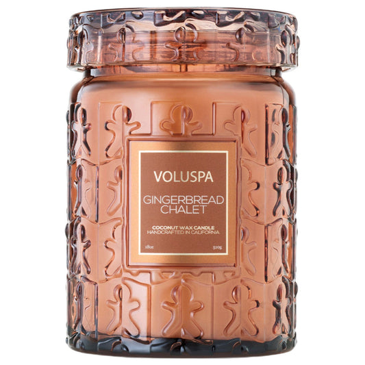 Voluspa Large Glass Candle 18 oz- Gingerbread Chalet