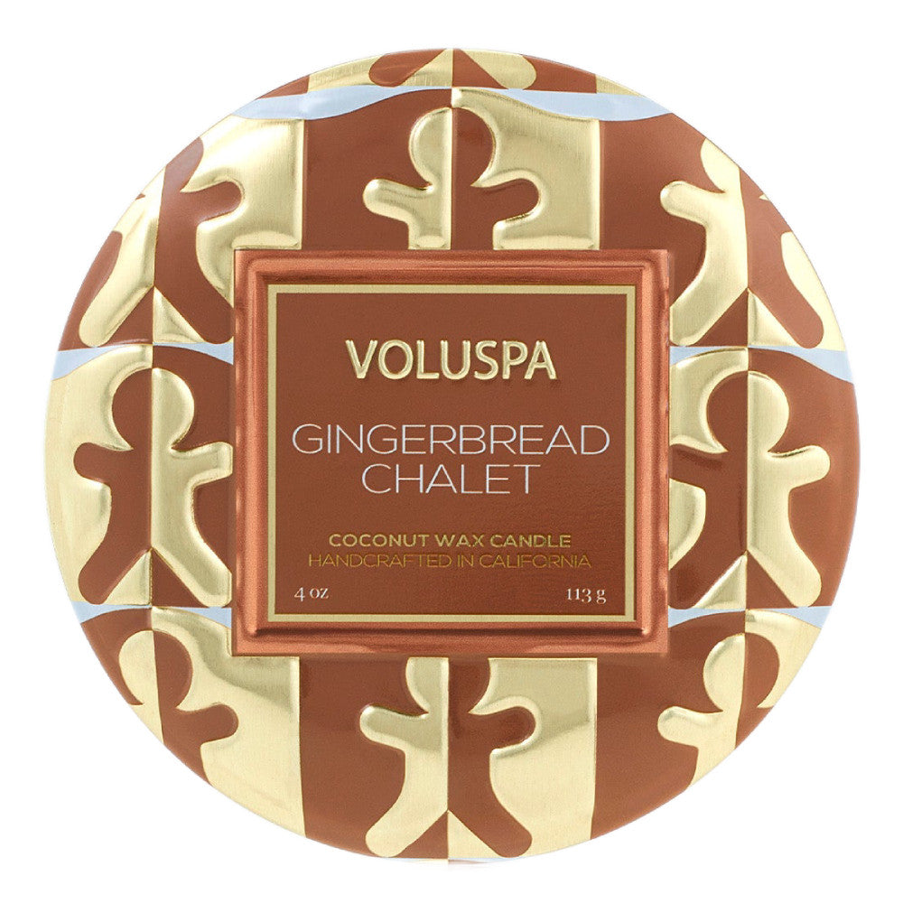 Voluspa Mini Tin Candle- Gingerbread Chalet