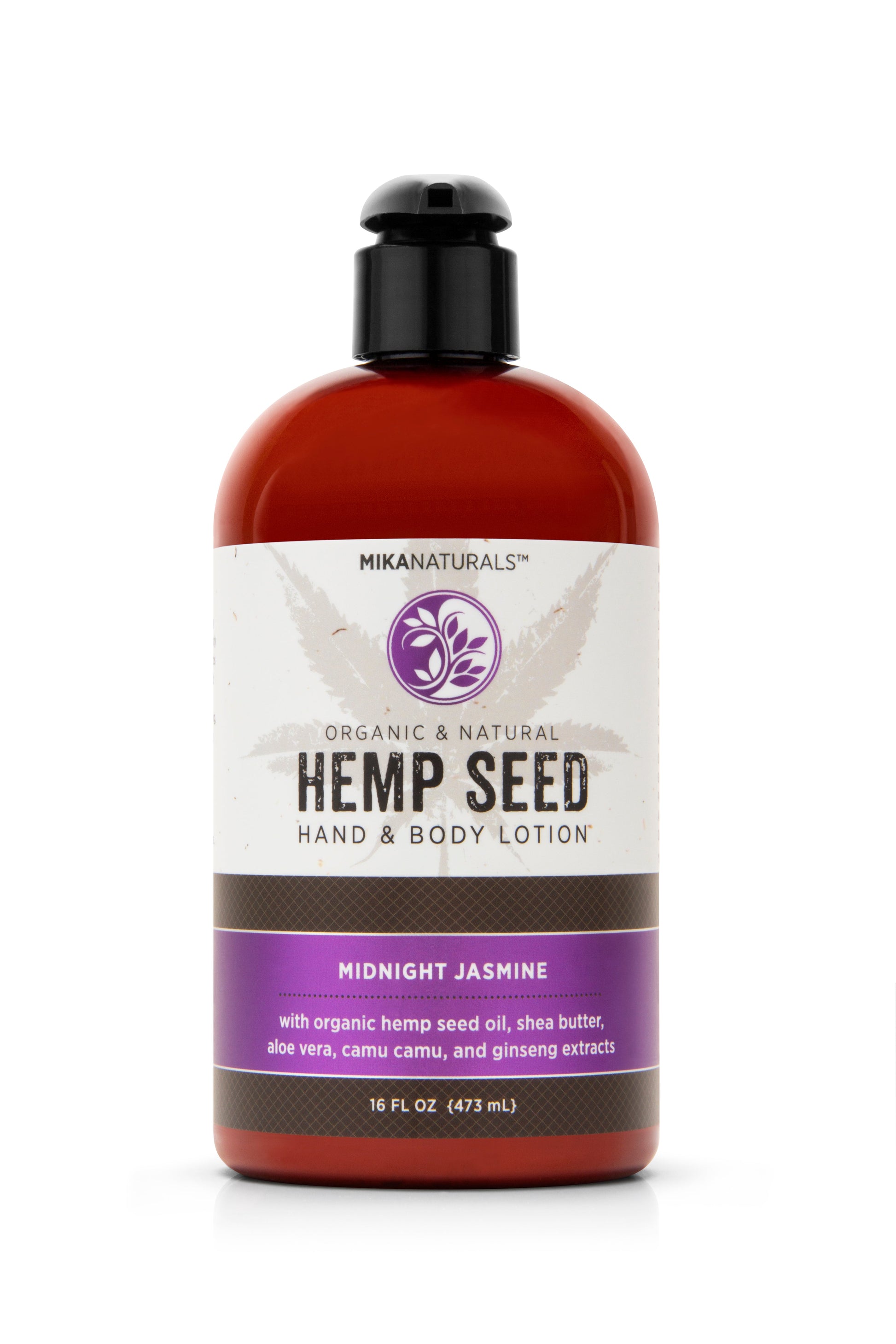 Mika Naturals Hemp Seed Hand + Body Lotion Midnight Jasmine 16 OzBody MoisturizerMika Naturals