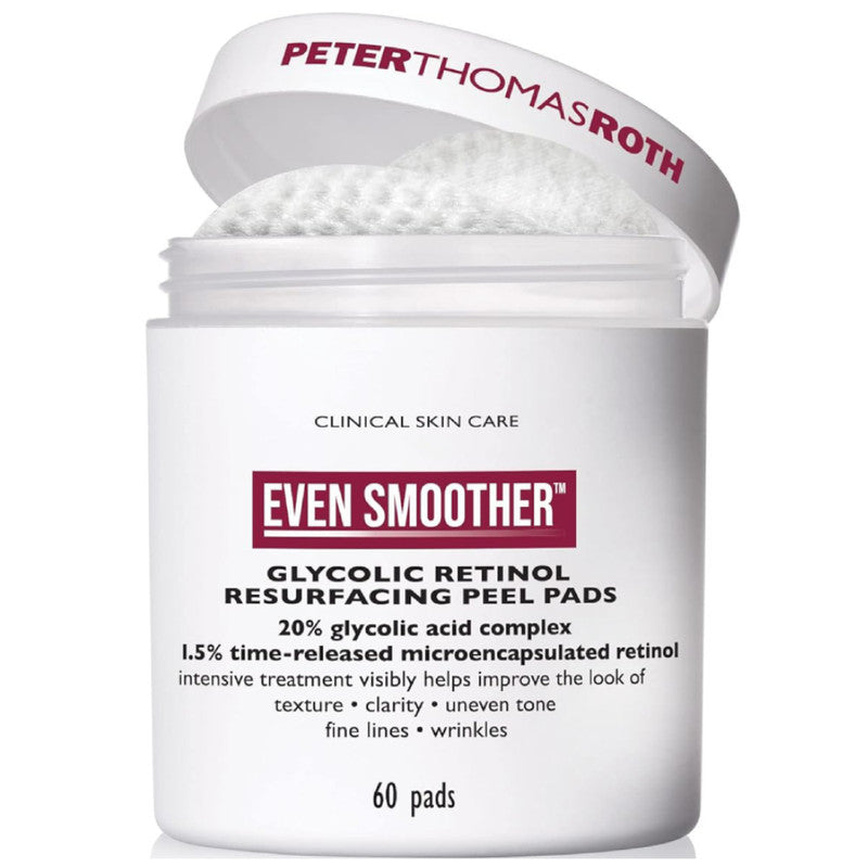 Peter Thomas Roth Even Smoother Glycolic Retinol Resurfacing Peel Pads 60 Pads