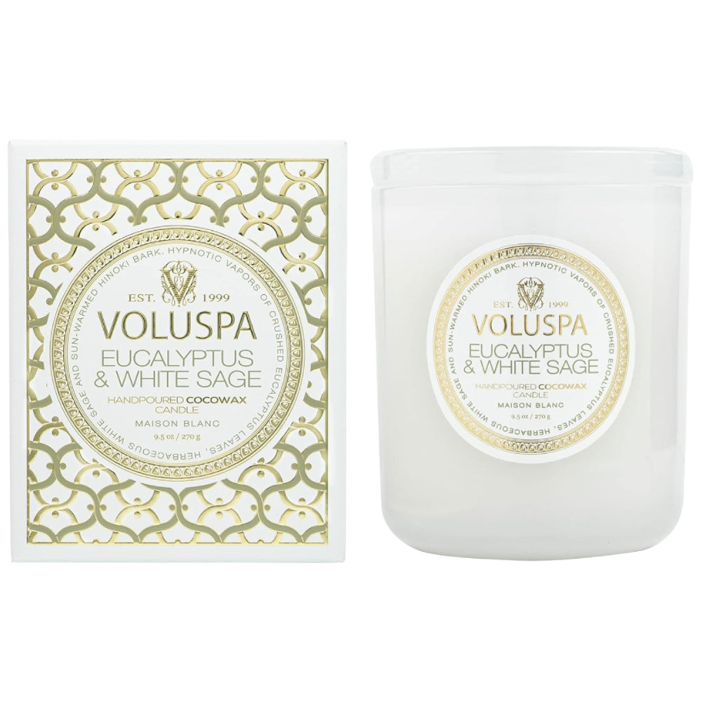 Voluspa Classic Eucalyptus and White Sage Candle 9.5 oz