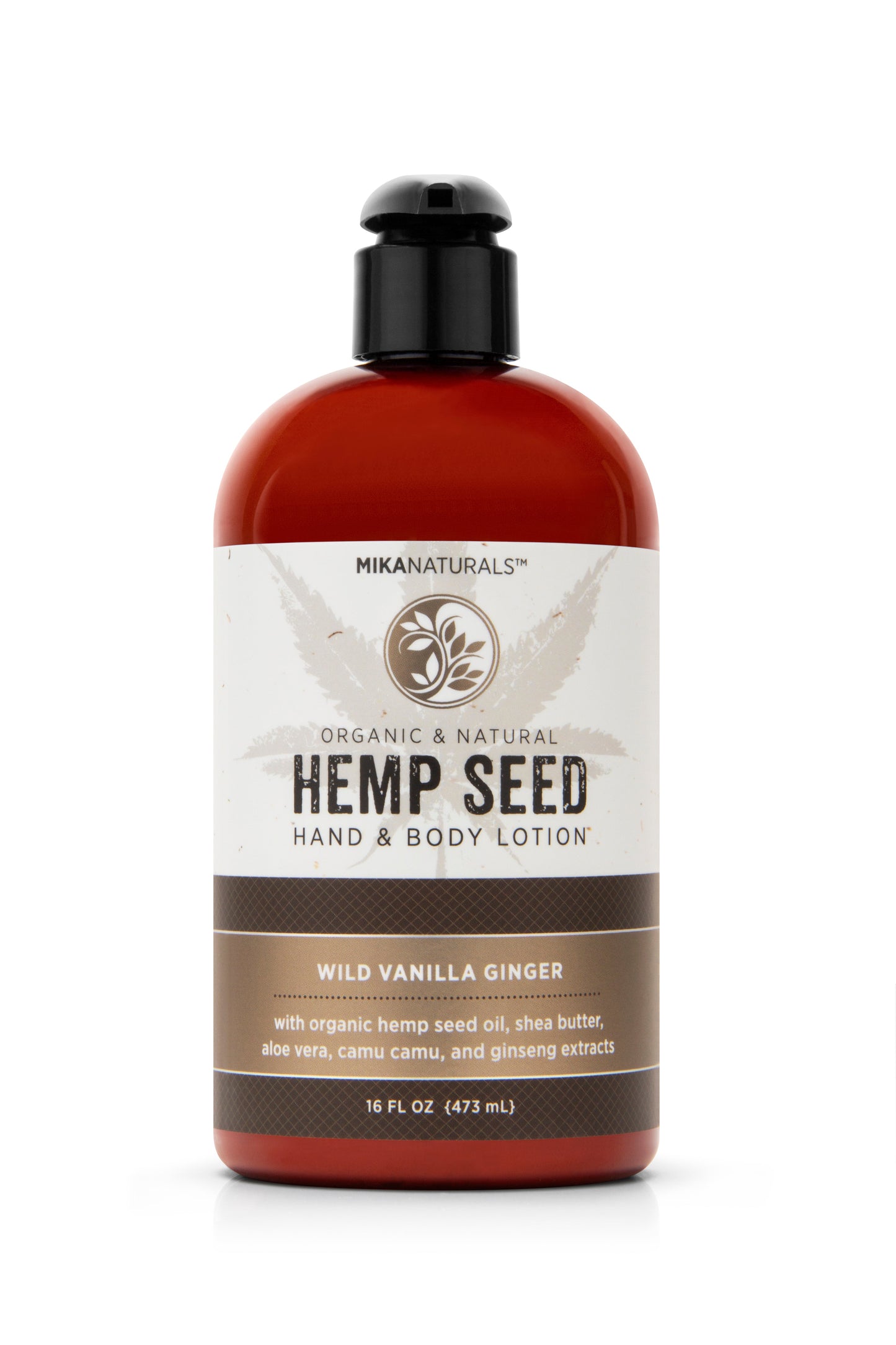 Mika Naturals Hemp Seed Hand + Body Lotion Wild Vanilla Ginger 16 OzBody MoisturizerMika Naturals