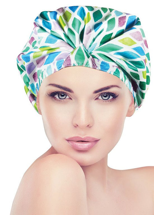 Betty Dain Turban Shower Cap Aqua StonesBETTY DAIN