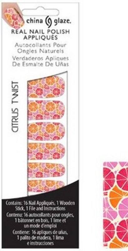 CHINA GLAZE REAL NAIL POLISH APPLIQUES STICKERS- CITRUS TWISTCHINA GLAZE