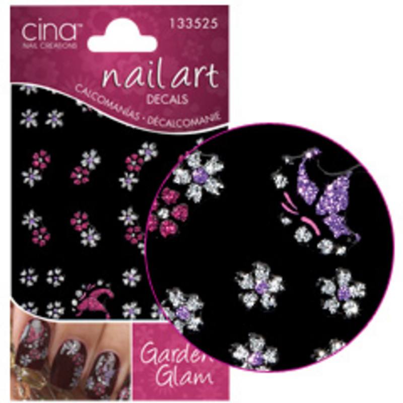 CINA GLITTER BUTTERFLY/FLOWER DECALCINA