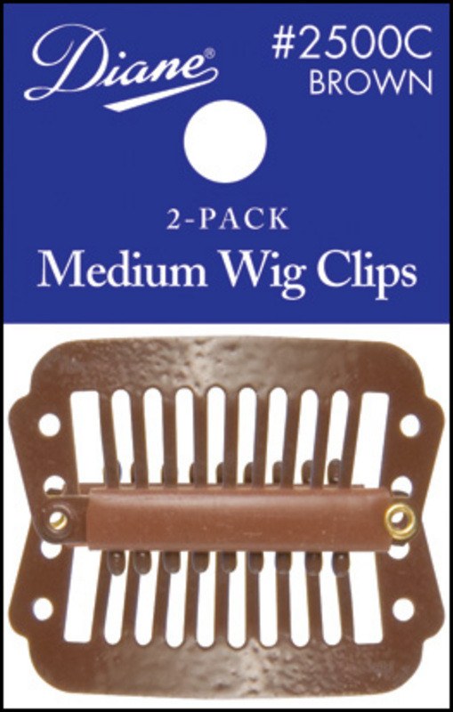 DIANE MEDIUM WIG CLIPS BROWN 2 PACKDIANE