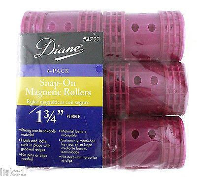 DIANE SNAP-ON MAG ROLLER PURPLE 6 CT 1 3/4 INDIANE