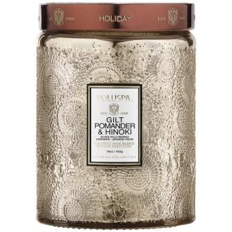 Voluspa Japonica Holiday Large Glass Candle 16 ozVOLUSPAScent: Gilt Pomander & Hinoki