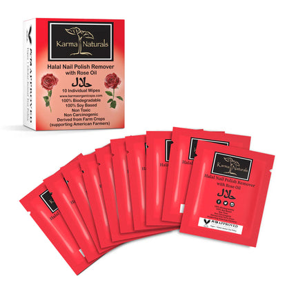 Karma Naturals Nail Polish Remover Wipes- 10 pack