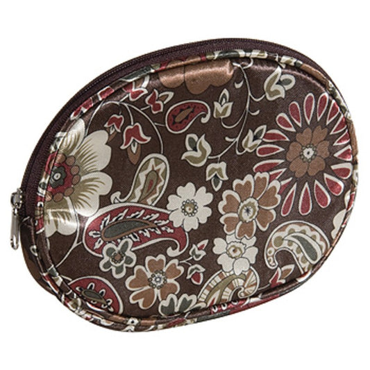 HARRY KOENIG BROWN FLORAL OVAL COSMETIC BAGCosmetic AccessoriesHARRY KOENIG